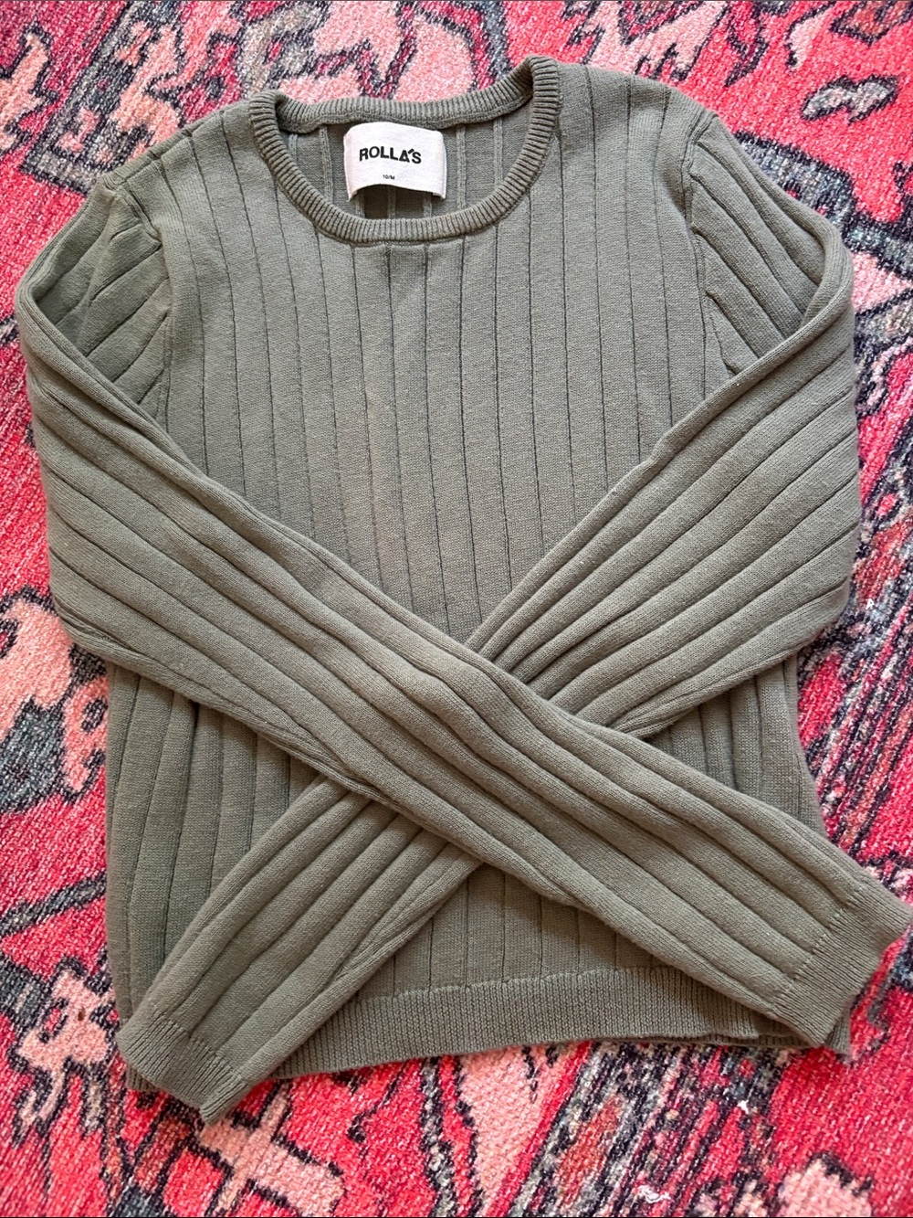ROLLA'S Olive Green Ribbed Shirt